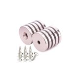 Dünya Magnet 3 Adet D15mm X 10/5,5mm X 3mm Havşa Delikli Güçlü Vida Atılabilir Neodyum Mıknatıs (3'lü Paket)