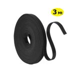Dünya Magnet 3 Metre - Sırtsırta Cırt Bant, En: 2 Cm, Siyah, Kablo Düzenleyici, Cırt Bağı, Şerit Cırt