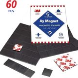 Dünya Magnet 3m 60 Adet 30X30 Yapışkanlı Mıknatıs Magnet Mıknatısı Dolap Nişan Bebek Güç - Çok Renkli