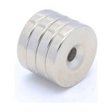 Dünya Magnet 4 Adet 25 x 5 mm 10/5,5 mm Havşalı Delikli Neodyum Mıknatıs - Gümüş