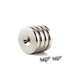 Dünya Magnet 4 Adet 25Mm X 10/5Mm X 5Mm Havşa Delikli Güçlü Neodyum Mıknatıs