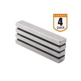 Dünya Magnet 4 Adet Çok Güçlü 50Mm X 10Mm X 5Mm Köşeli Süper Güçlü Neodyum Mıknatıs