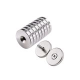 Dünya Magnet 4 Adet - Yuvarlak Neodyum Mıknatıs, 25X5 Mm, Havşa Delikli, Güçlü Maagnet, (Çap:25Mm, Kalınlık:5Mm)