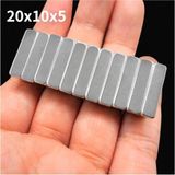 Dünya Magnet 5 Adet Neodyum Mıknatıs Dikdörtgen, 20X10X5 Mm, Güçlü Magnet