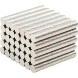 Dünya Magnet 50 Adet 8X1MM Yuvarlak Neodyum Mıknatıs Magnet, Buzdolabı Magneti Mıknatısı - Gümüş