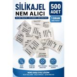 Dünya Magnet 500 Adet 1 gr Silikajel Nem Alıcı Rutubet Önleyici Küf Giderici Silica Gel Desikant