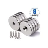 Dünya Magnet 8 Adet 25Mm X 10/5Mm X 5Mm Havşa Delikli Güçlü Vida Atılabilir Neodyum Mıknatıs (8'Li Paket)