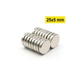 Dünya Magnet Çap 25Mm X Kalınlık 5Mm Güçlü Yuvarlak Neodyum Mıknatıs