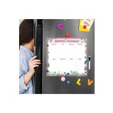 Dünya Magnet Floral Haftalık Magnet Planlayıcı , Mıknatıslı Silinebilir Yazı Tahtası Pano + 3 Kalem