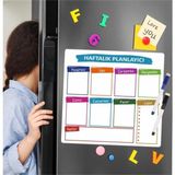 Dünya Magnet Hafalık Magnet Planlayıcı, Katlanabilir Silinebilir Mıknatıslı Yazı Tahtası Pa - Çok Renkli - Standart - Genel