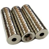 Dünya Magnet Havşa Delikli Güçlü Neodyum Miknatis, 10MM x 8-4mm x 5mm, Magnet - 20 Adet - Gümüş