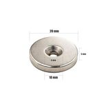 Dünya Magnet Havşalı Neodyum Mıknatıs - Ø20Xø10/5X5Mm - Ahşap, Plastik, Betona Sabitle (5 Adet Set)