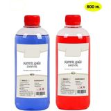 Dünya Magnet, Kandil Yağı, 2'li Set, Kırmızı Mavi, 800 ml, Kokusuz, Dumansız Iç Mekan Gaz Lambası Sıvısı - Renkli