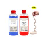 Dünya Magnet Kandil Yağı, 2'Li Set, Kırmızı Mavi, Kokusuz Dumansız 800 Ml + 50Cm Fitil