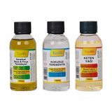 Dünya Magnet Kandillo Yağlı Boya Seti Yardımcı Malzemeler 3 x 100 ml Terebentin Resim Keten Yağı ve Fırça Temizleme Sıvısı