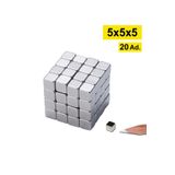 Dünya Magnet Küp Neodyum Mıknatıs - Güçlü Magnet 20'Li 5X5X5Mm