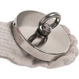 Dünya Magnet Magnet Fishing, 100MM Dev Boy Askılı Güçlü Büyük Neodyum Mıknatıs, Kurtarma Mıknatısı - 10 Adet - Gümüş