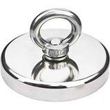 Dünya Magnet Magnet Fishing, 80MM Askılı Güçlü Büyük Neodyum Mıknatıs, Kurtarma Mıknatısı - 1 Adet - Gümüş