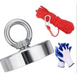 Dünya Magnet Magnet Fishing Halatlı Eldivenli Neodyum Pot Mıknatıs Seti, 80MM Büyük Kancalı Mıknatıs Balıkçılığı