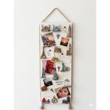 Dünya Magnet Magnet Panosu , 30X90CM Mıknatıslı Beyaz Pano Jüt Halatlı Dekoratif Büyük Boy Hatırlatma Panosu
