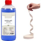 Dünya Magnet Mavi Kandil Yağı Kokusuz Dumansız Iç Mekan Gaz Lambası Yağı 250 ml + 1 Metre Fitil - Renkli