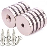 Dünya Magnet Mıknatıs, D15X10/5,5X3 Havşa Delikli Güçlü Neodyum Mıknatıs(10'lu Paket)