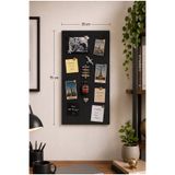 Dünya Magnet Mıknatıslı Pano, Siyah Renk, 30x75 Cm, Dekoratif Metal Magnet Panosu