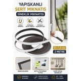 Dünya Magnet Yapışkanlı Şerit Mıknatıs Sineklik Mıknatısı 12X1,2 mm 2 Metre Güçlü Magnet