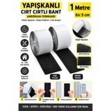 Dünya Magnet Yapışkanlı Siyah Cırt Bant 1 Metre 5 cm En Amerikan Fermuarı Dişi Erkek Takım