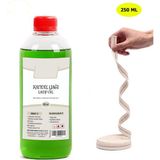 Dünya Magnet, Yeşil Kandil Yağı, 250 ml, Kokusuz Dumansız Iç Mekan Gaz Lambası Yağı + 50 cm Fitil - Renkli