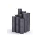 Dünya Magnet Yuvarlak Kömür Mıknatıs, 12X3 Mm, Süsleme Mıknatısı, 50 Adet, Ferrit Magnet