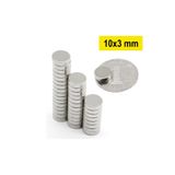 Dünya Magnet Yuvarlak, Neodyum Mıknatıs, 10X3 Mm, Süper Güçlü Magnet - 10 Adet