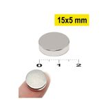 Dünya Magnet Yuvarlak Neodyum Mıknatıs, 15X5 Mm, Süper Güçlü Magnet, N35 Kalite