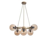 Dünya Modern Tasarım Mutfak - Salon - Yatak Odası - Tavan Eskitme Gold Renk Bal Camlı 6 Lı Avize