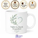 Dünya Sağlık Günü Beden ve Ruh Sağlığı Temalı Porselen Kupa Bardak Hediye