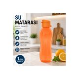 Dünya Sünger 1 Litre Su Matarası BPA İçermez 1 Adet Turuncu 1. Kalite Sızdırmaz Kapaklı Spor Okul Ofis Günlük Kullanım Matara
