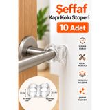 Dünya Sünger 10 Adet Şeffaf Kapı Kolu Stoperi – Çift Halkalı Kapı Kolu Duvar Koruyucu Tampon, Darbe ve Çarpma Önleyici Şeffaf Koruma Aparatı