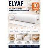 Dünya Sünger 10 Metre Elyaf Dolgu Malzemesi Rulo Yumuşak Elyaf Peluş Oyuncak Yastık Yorgan Minder Dolgusu Beyaz