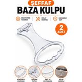 Dünya Sünger 2 Adet Şeffaf Baza Kulpu – Ergonomik Tutma Saplı Baza Kaldırma ve Açma Kulpu, Dayanıklı Baza Yedek Tutacağı ve Mobilya Kulp Aparatı