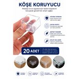 Dünya Sünger 20 Adet Şeffaf Masa ve Sandalye Ayak Koruyucu 3 cm | Silikon Mobilya Ayak Papucu | Zemin Çizilme ve Ses Önleyici