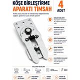 Dünya Sünger Köşe Birleştirme Aparatı Timsah 4 Adet – Yaylı Metal Baza, Koltuk, Karyola ve Mobilya Bağlantı Kilidi Galvaniz Çelik