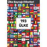 Dünya Ülkeleri Bayrak Çıkartma Seti 194 Ülke 216 Etiket 4x3 cm Sticker Okul Proje Etiketi