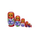 Dünyadan Hediyeler Ahşap Matruşka Bebek Altılı Set Kırmızı