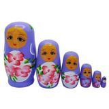 Dünyadan Hediyeler Ahşap Matruşka Bebek Altılı Set Mor