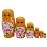 Dünyadan Hediyeler Ahşap Matruşka Bebek Altılı Set Turuncu