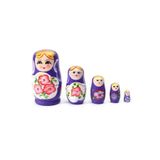 Dünyadan Hediyeler Ahşap Matruşka Bebek Beşli Set Mor
