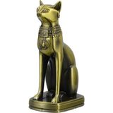 Dünyadan Hediyeler Antik Mısır Kedi Heykeli Bastet Metal Dekoratif Hediyelik Biblo 8X15CM - Standart - Renkli