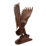 Dünyadan Hediyeler Dekoratif Teak (Tik) Ağacı Kartal Biblo 50 cm El İşi