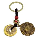 Dünyadan Hediyeler Feng Shui Metal Anahtarlık Şans Parası Ve Bagua Ayna No.1