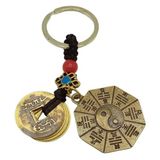 Dünyadan Hediyeler Feng Shui Metal Anahtarlık Şans Parası Ve Bagua Ayna No.2